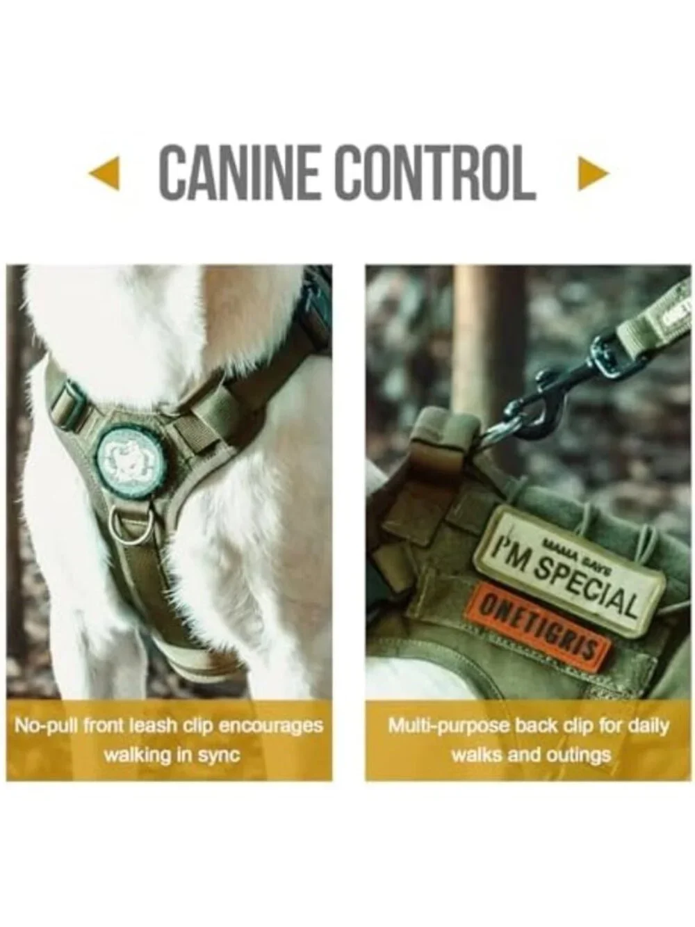 Tactical No-Pull Dog Harness - Breathable Vest for Small Dogs, Adjustable Fit
